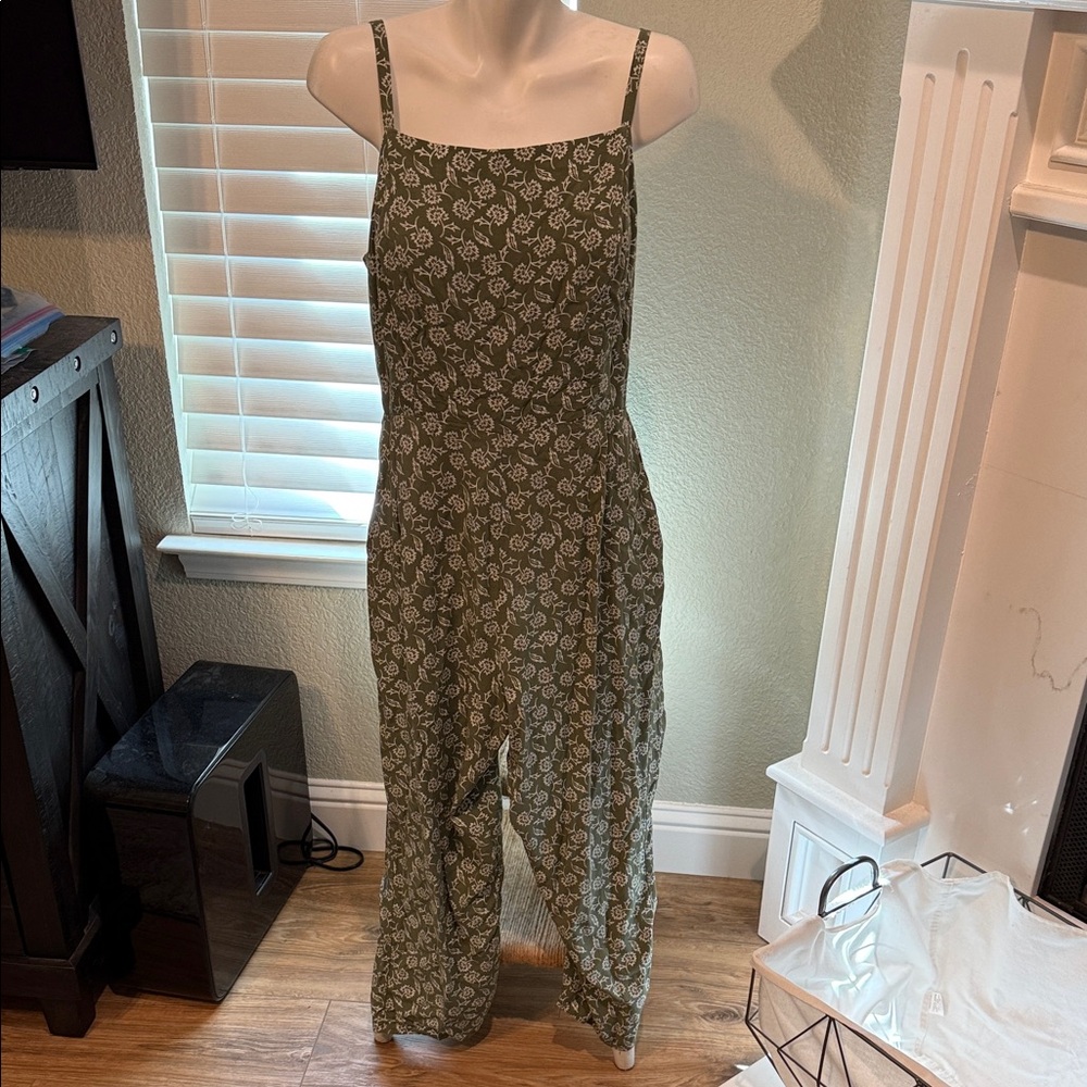 Old navy Green Floral Jumpsuit - L
